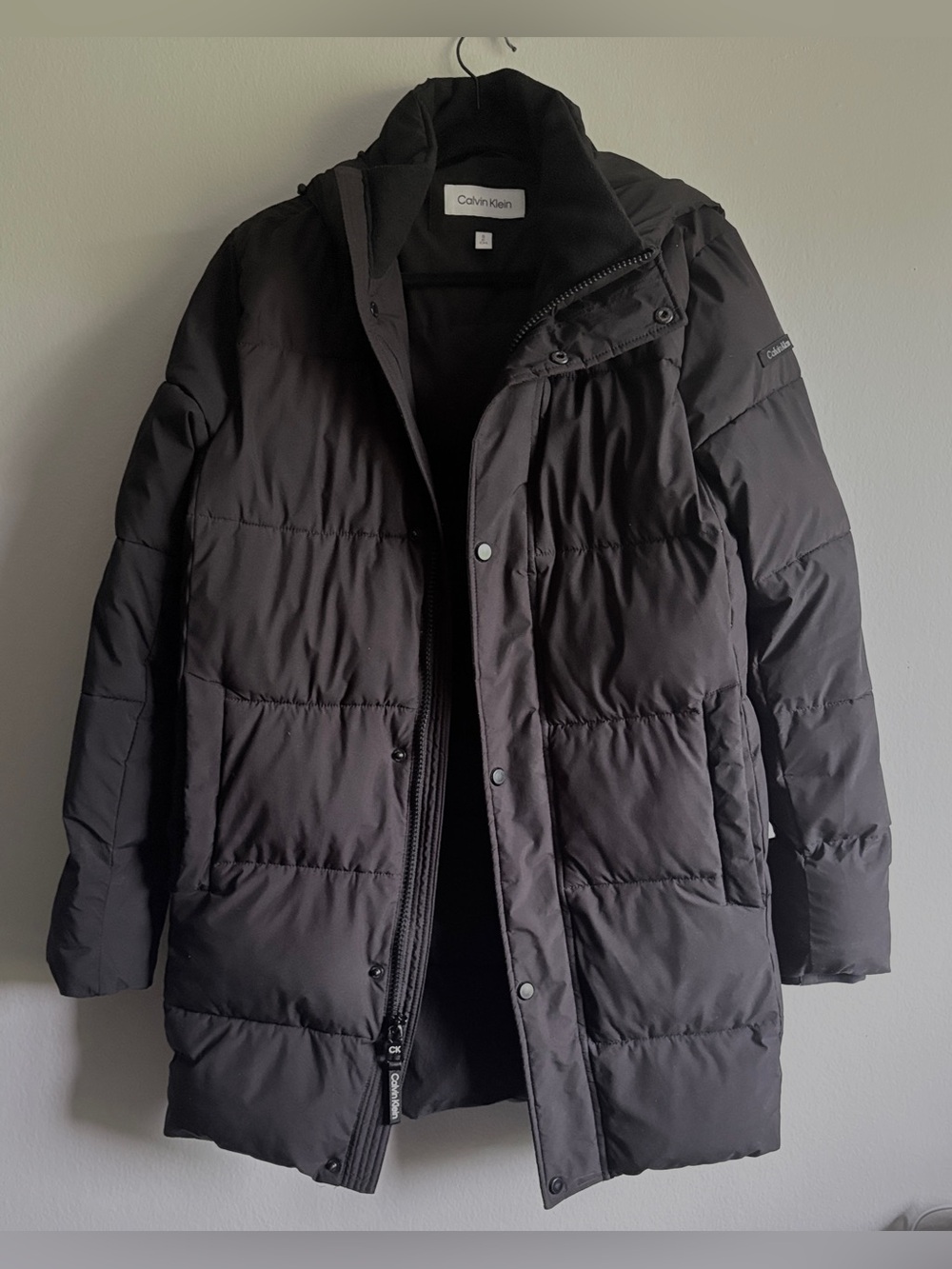 Calvin Klein Black Quilted Long Puffer Jacket